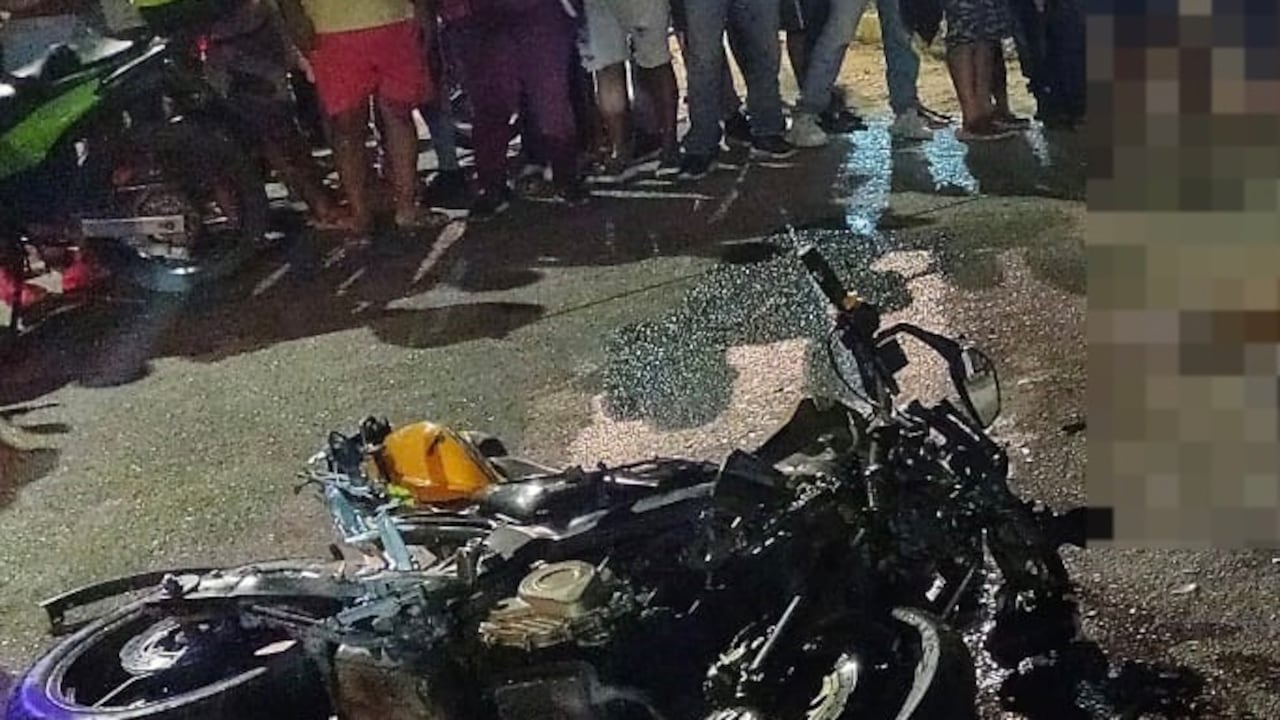 Esta es la motocicleta en la que se movilizaban las víctimas