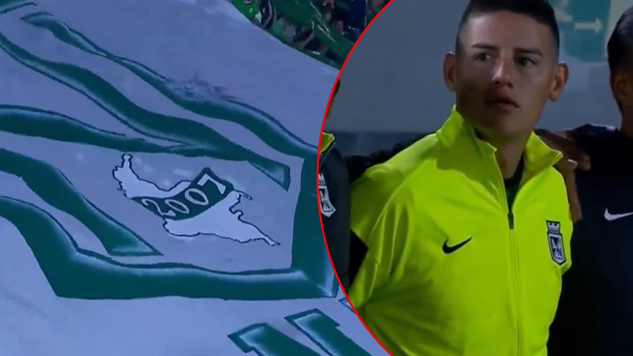 James observaba la bienvenida a Nacional en El Campín.
