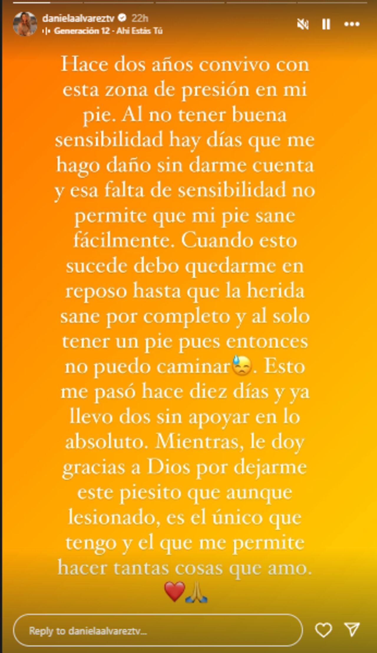 Daniella Álvarez habló del problema de salud que enfrenta