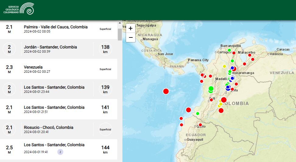El SGC registra en tiempo real la actividad sísmica en Colombia.