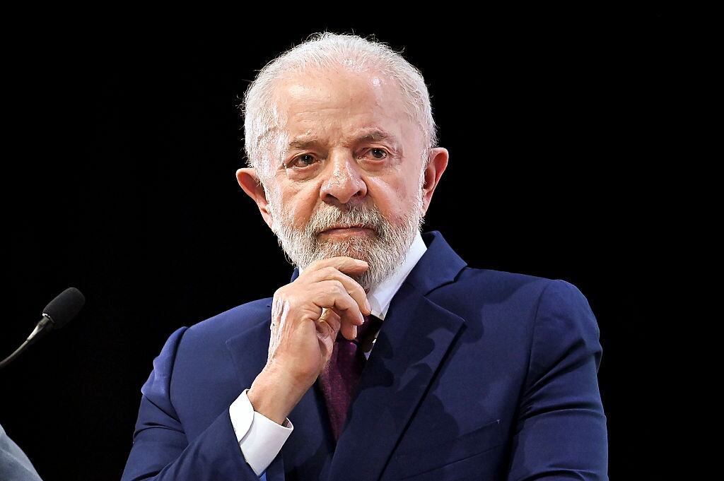 On April 3, 2025, in Brazil, President Lula da Silva talks about reciprocity in relation to the new taxes applied to Brazilian products by US President Donald Trump. (Photo by Ton Molina/NurPhoto via Getty Images)