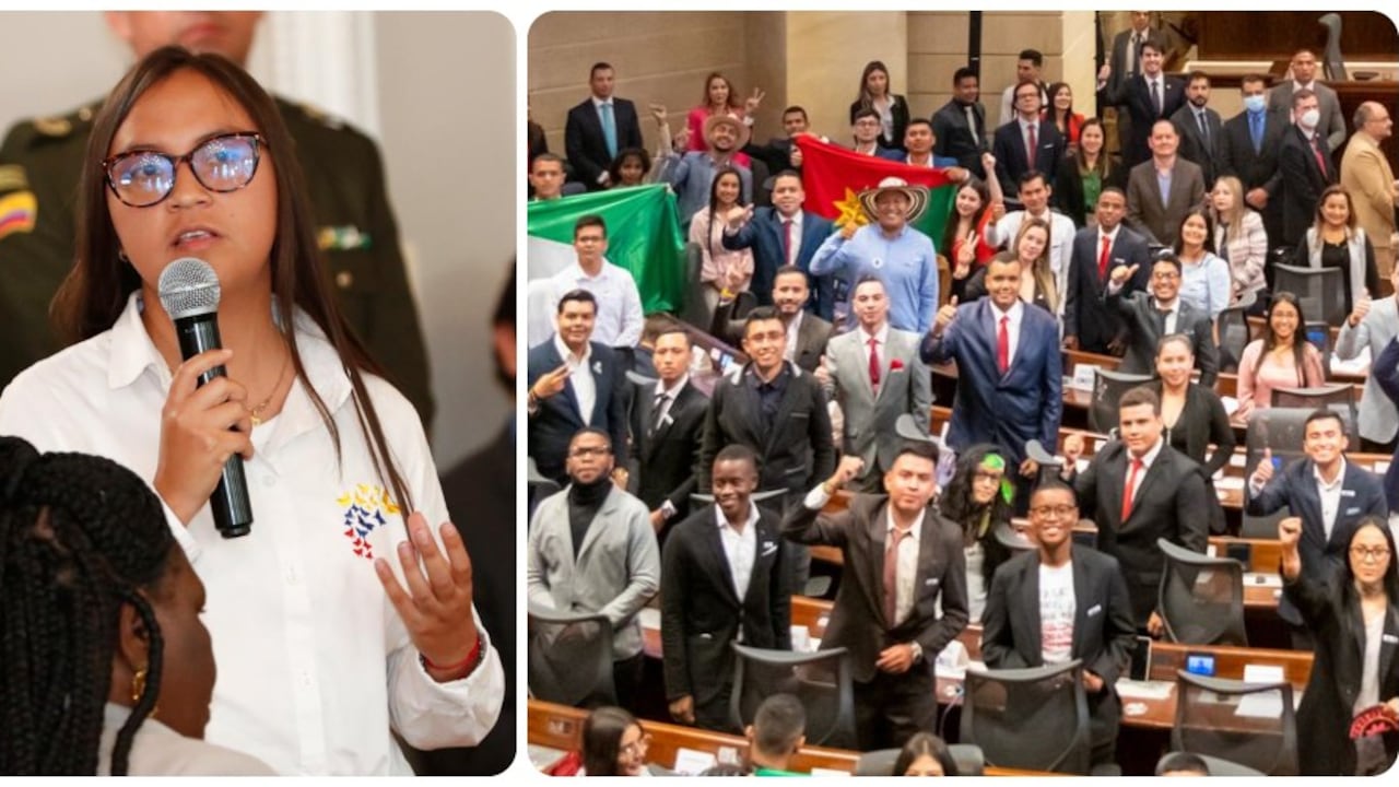 A la izquierda, Gabriela Posso, consejera presidencial para la juventud; a la derecha, integrantes del Consejo Nacional de Juventud.