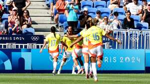 Mayra Ramírez celebrando su gol frente a España en los Juegos Olímpicos