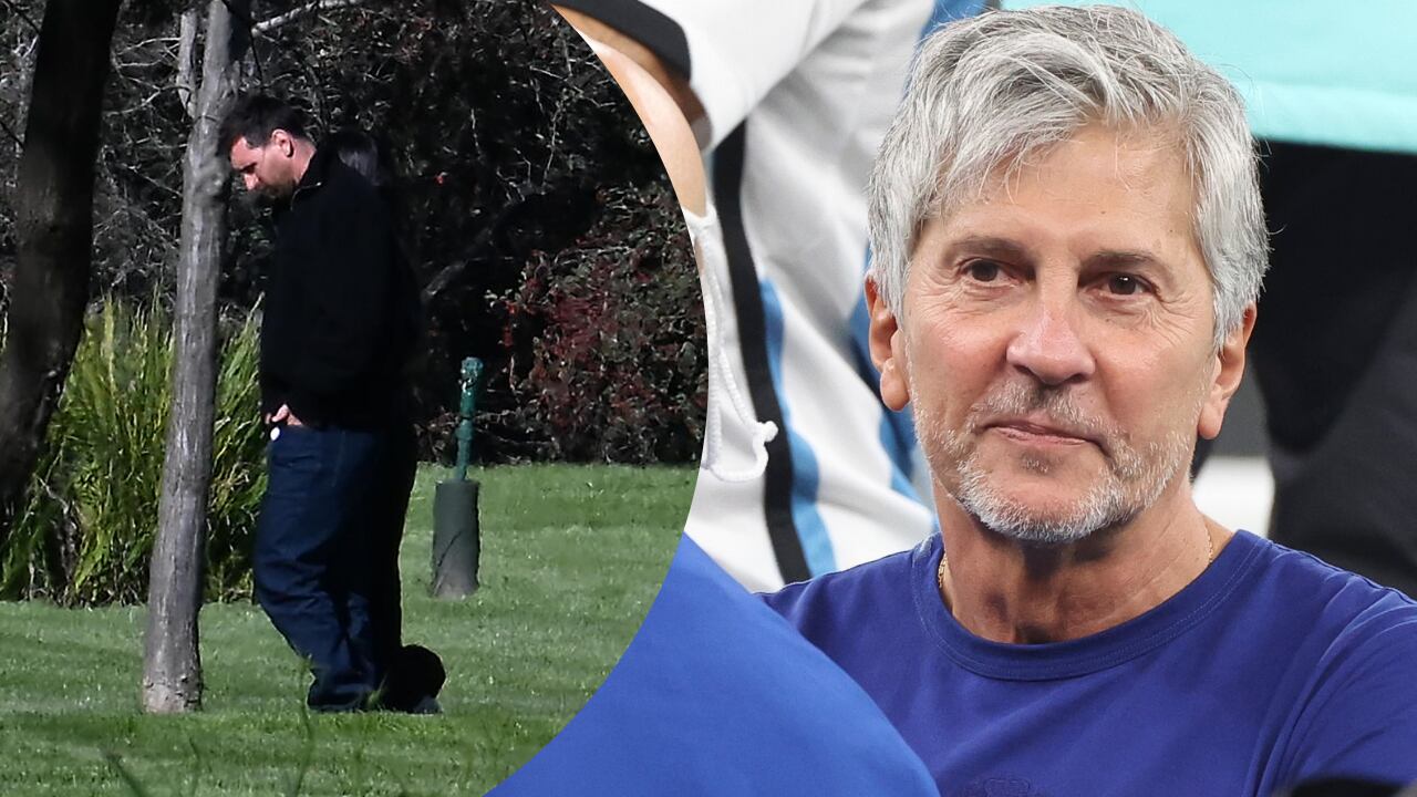 Lionel Messi en el cementerio El Prado de Rosario, Argentina (izq) dándole el último adiós a su padre, Jorge Messi (der.).
