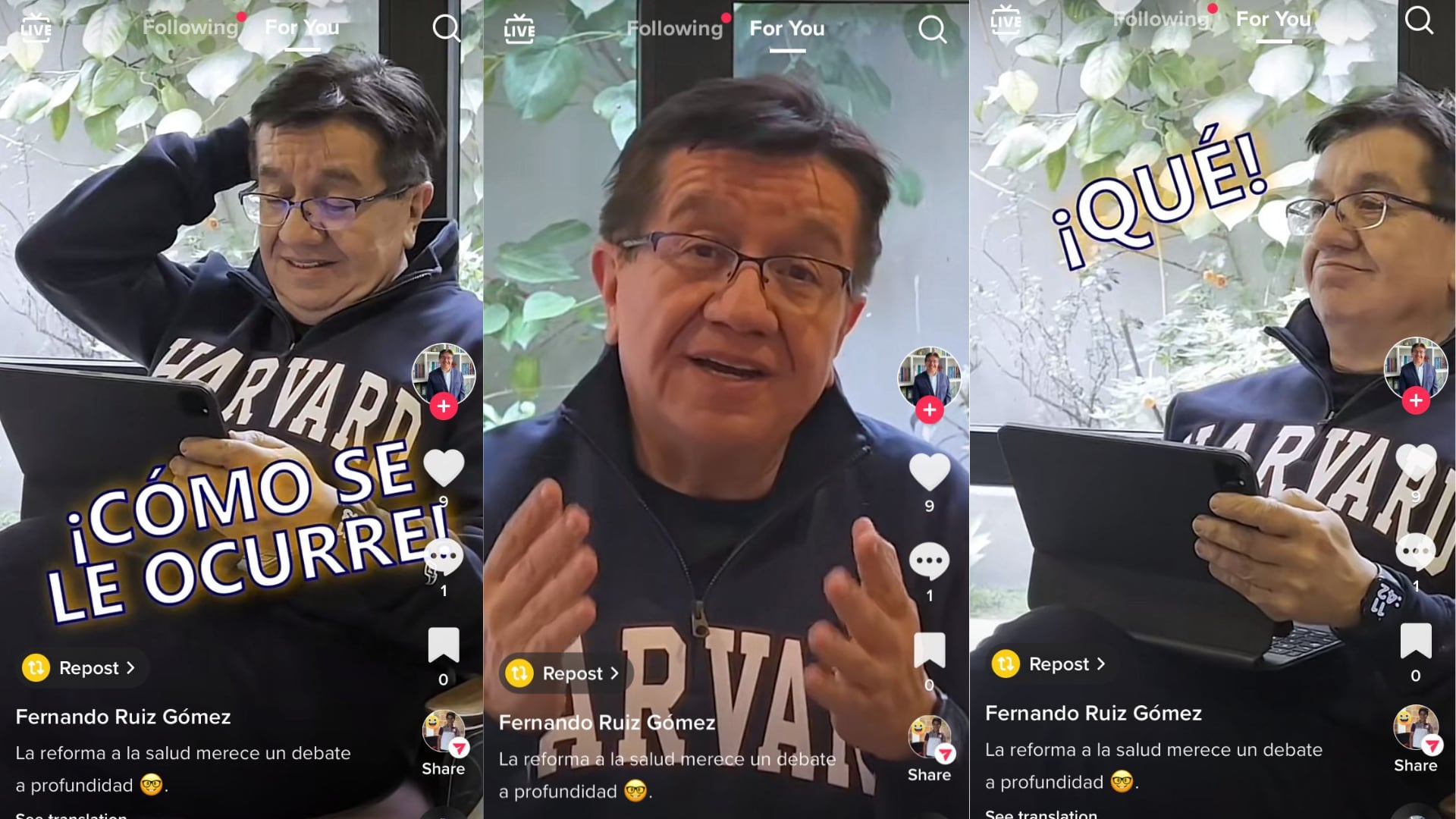 El exministro de Salud, Fernando Ruiz, creó su cuenta en TikTok para referirse a la reforma del sector.
