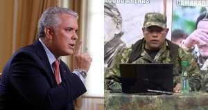 De izquierda a derecha: El presidente Ivan Duque y alias Mayimbú