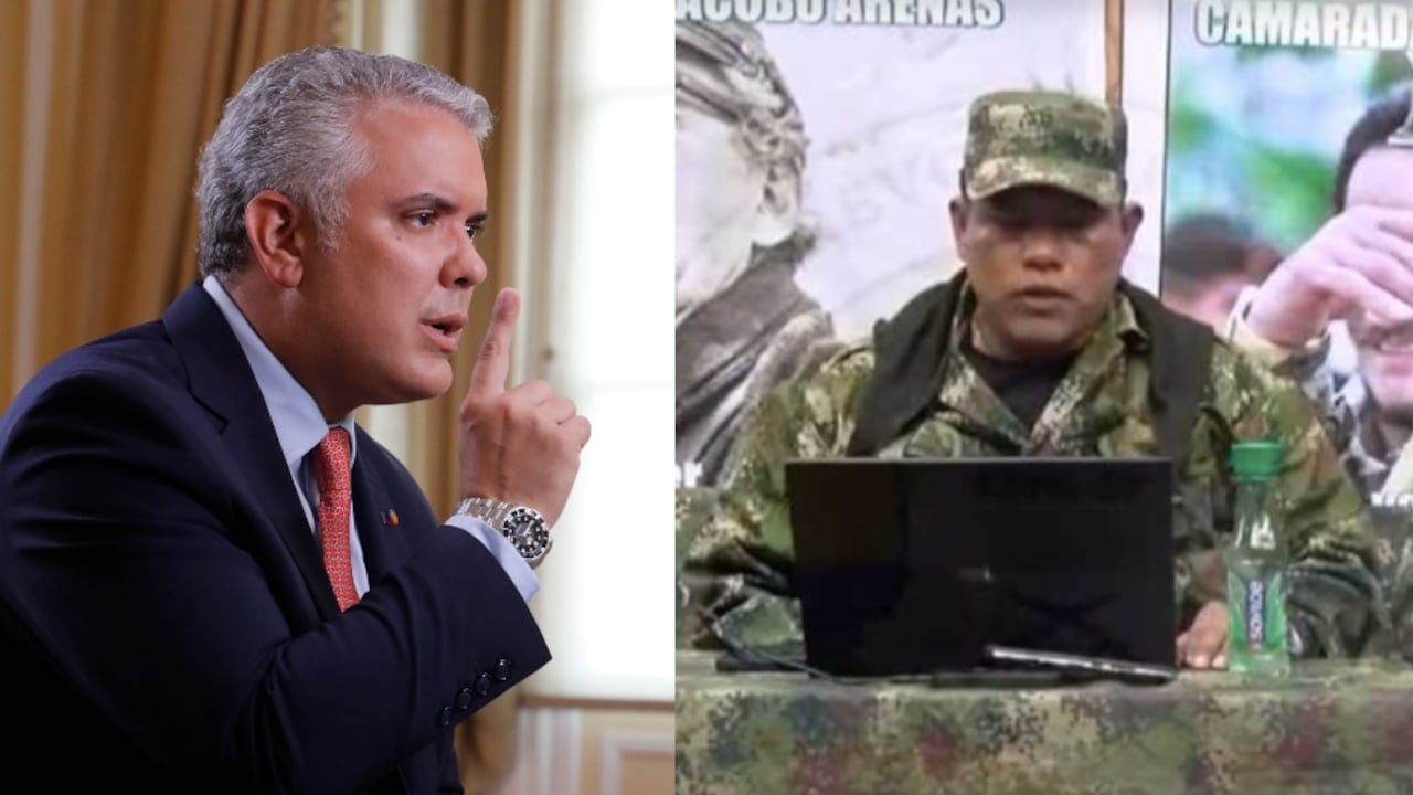 De izquierda a derecha: El presidente Ivan Duque y alias Mayimbú