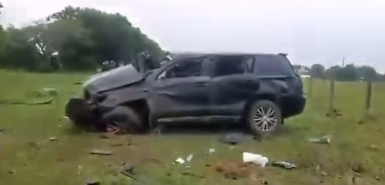 Así quedó la camioneta.