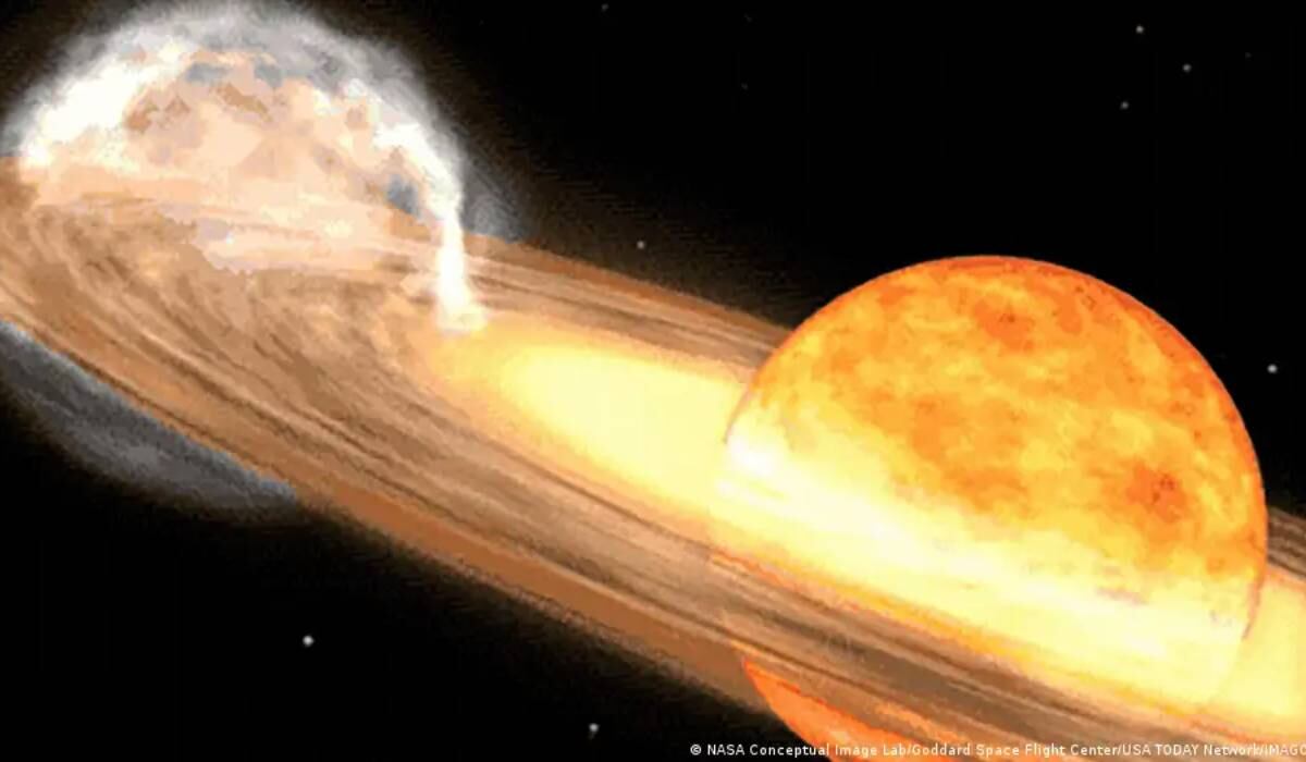 Ilustración de la nova de T Coronae Borealis (T CrB).