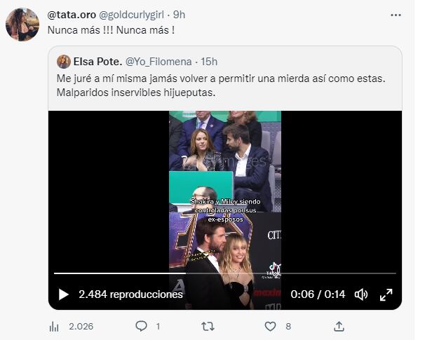 Trino de Tatiana Orozco en relación a Piqué y Shakira.