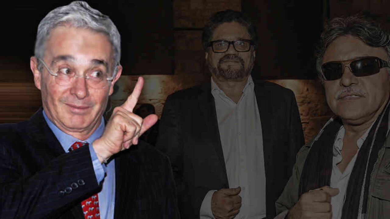 Álvaro Uribe, Iván Márquez y Jesús Santrich