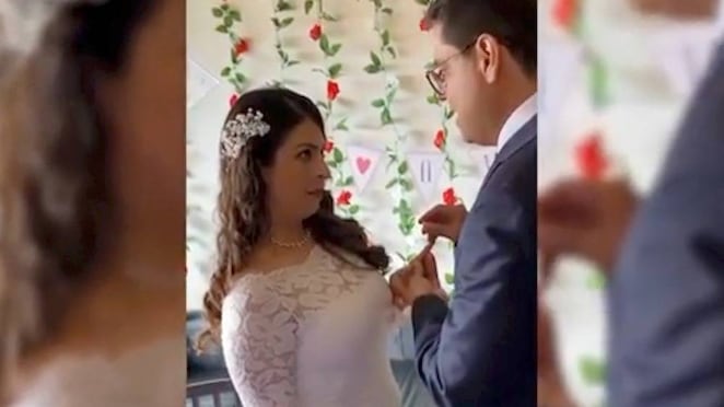 Un matrimonio en medio de la pandemia. 