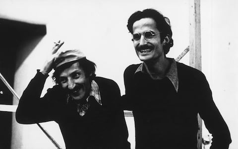 Germán Moure y Santiago Ospina, durante los ensayos de 'La huelga'.