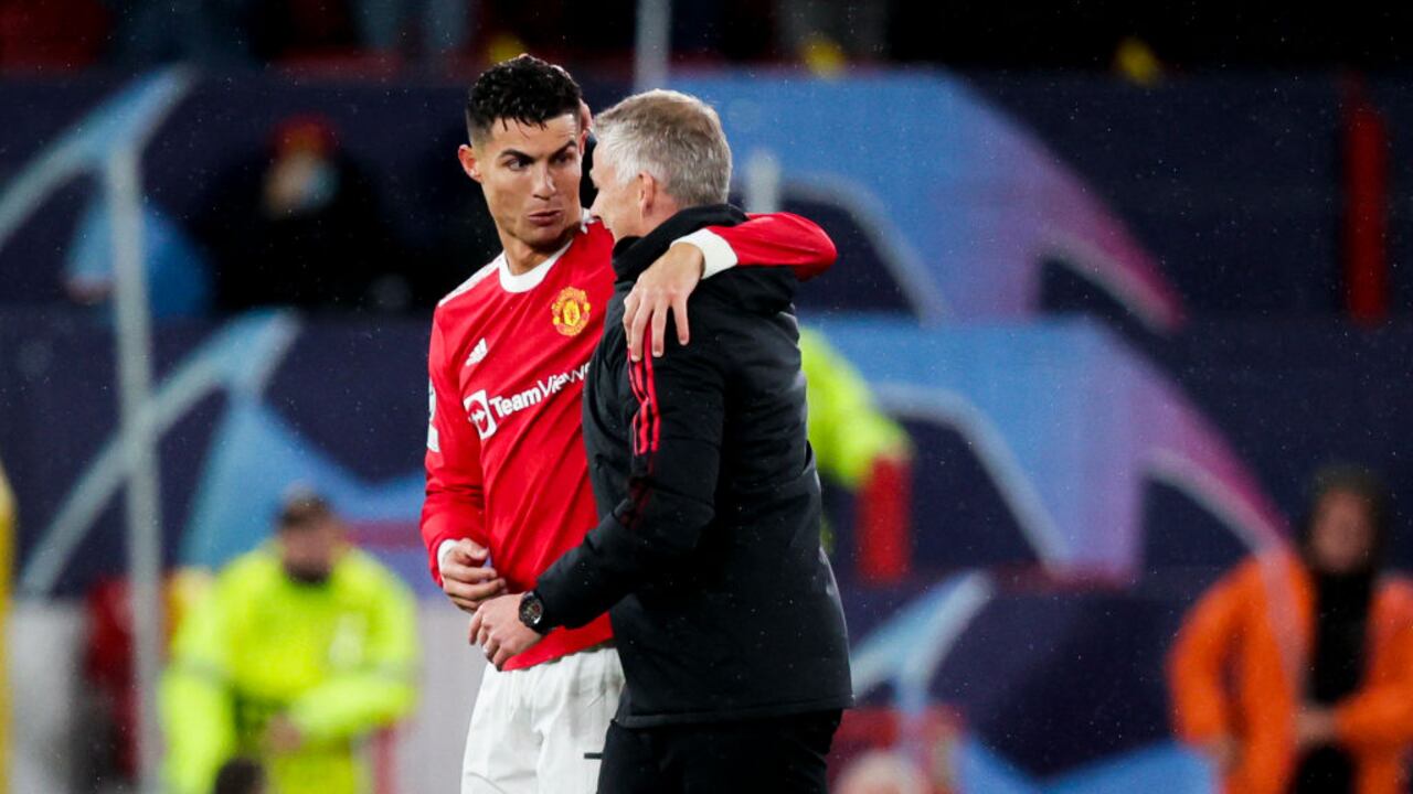 Cristiano Ronaldo y Ole Gunnar Solskjaer en el Manchester United.