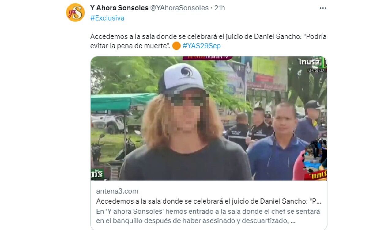 Daniel Sancho podría salvarse de la pena de muerte