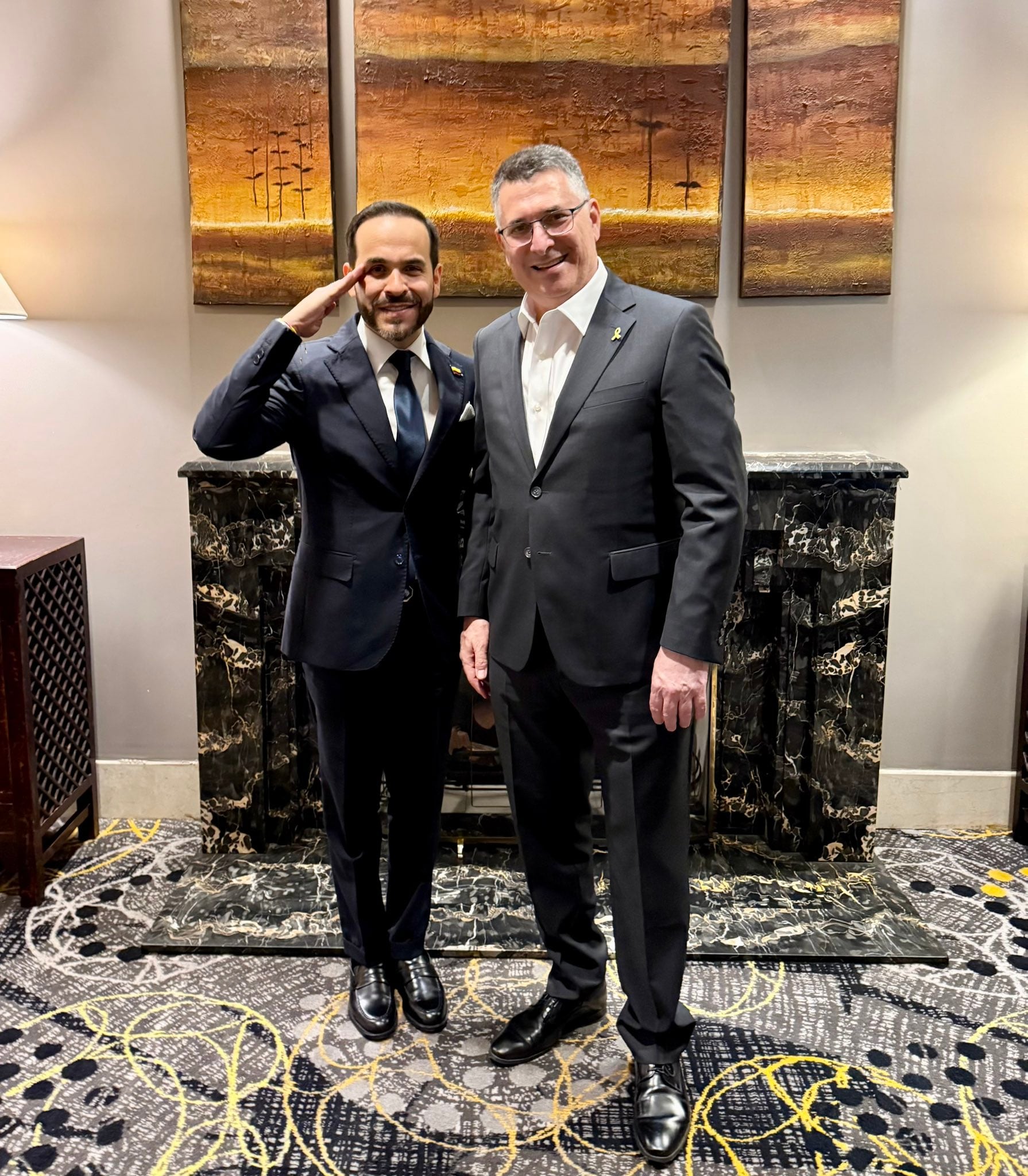 Abelardo de la Espriella y Gideon Sa’ar, canciller del Estado de Israel.