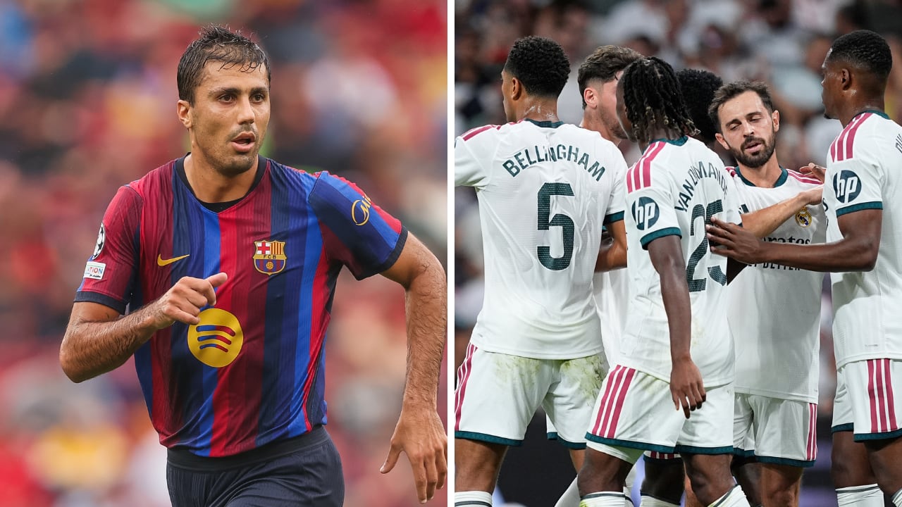 Real Madrid (der.) se sacude en LaLiga de España, tras la goleada a Rayo Vallecano. FC Barcelona (izq.) atento.