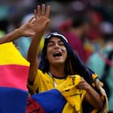 A fan for Ecuador waves a flag prior the World Cup, group A soccer match between Qatar and Ecuador at the Al Bayt Stadium in Doha, Sunday, Nov. 20, 2022. (AP Photo/Natacha Pisarenko)