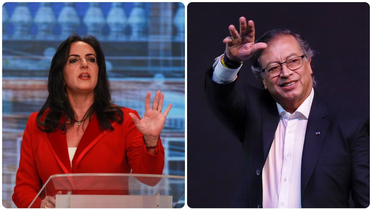 La senadora del Centro Democrático, María Fernanda Cabal, y el presidente Gustavo Petro.