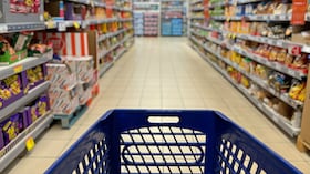 Foto de referencia de un carrito de compras en un supermercado