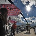 Intenso calor en la ciudad. El termómetro subió a los 33 grados en horas de la tarde.