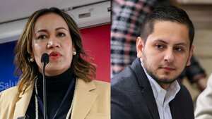 La ministra de Salud, Carolina Corcho y el senador Esteba Quintero.