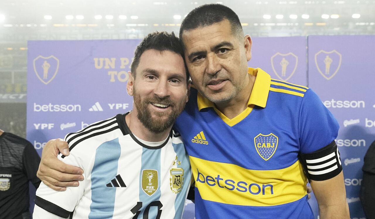 Juan Román Riquelme agradeció a Messi por hacer presencia en su despedida.