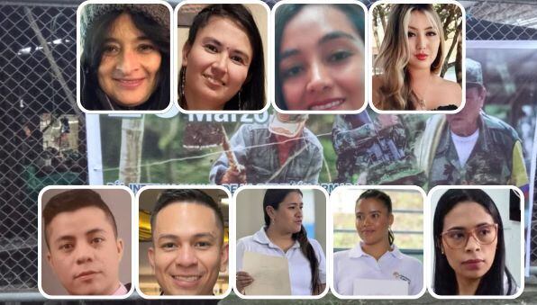 Los nueve funcionarios y contratistas de la gobernación del Cauca secuestrados por las disidencias de las Farc en López de Micay, Cauca.