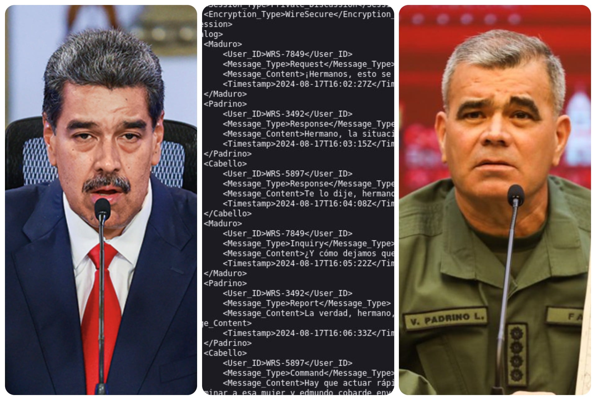Anonymous Venezuela filtró lo que sería una conversación entre el presidente Nicolás Maduro y el ministro de Defensa, Vladimir Padrino.