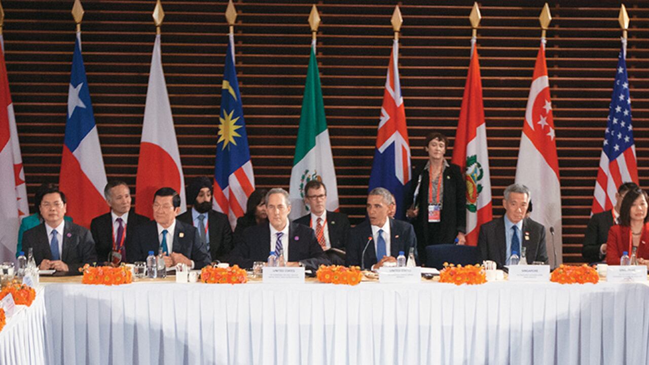 En la foto, el presidente de Estados Unidos, Barack Obama, durante una de las reuniones con los líderes de los países que se unieron para firmar el ambicioso TPP.