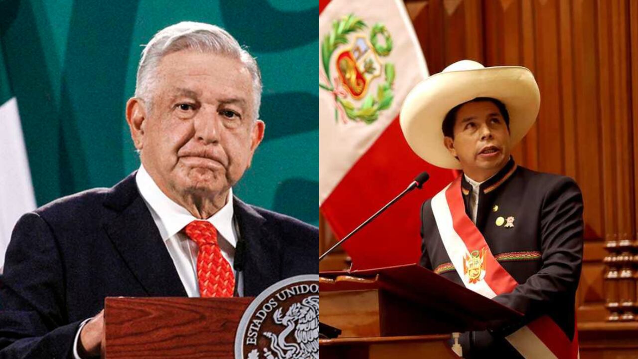 De izquierda a derecha: Andrés Manuel López Obrador y Pedro Castillo.