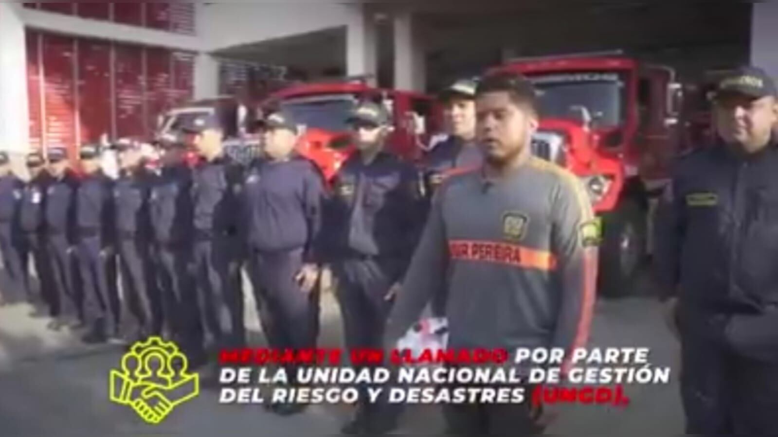 La convocatoria de apoyo fue realizada al Cuerpo Oficial de Bomberos de Pereira por el gobierno Nacional