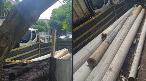 Estos son los postes que están en la zona del barrio La Ceiba