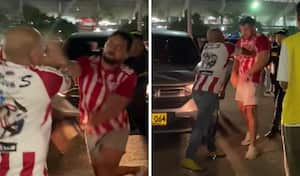 Dos hinchas de Junior se enfrentaron a las afueras del Metropolitano.