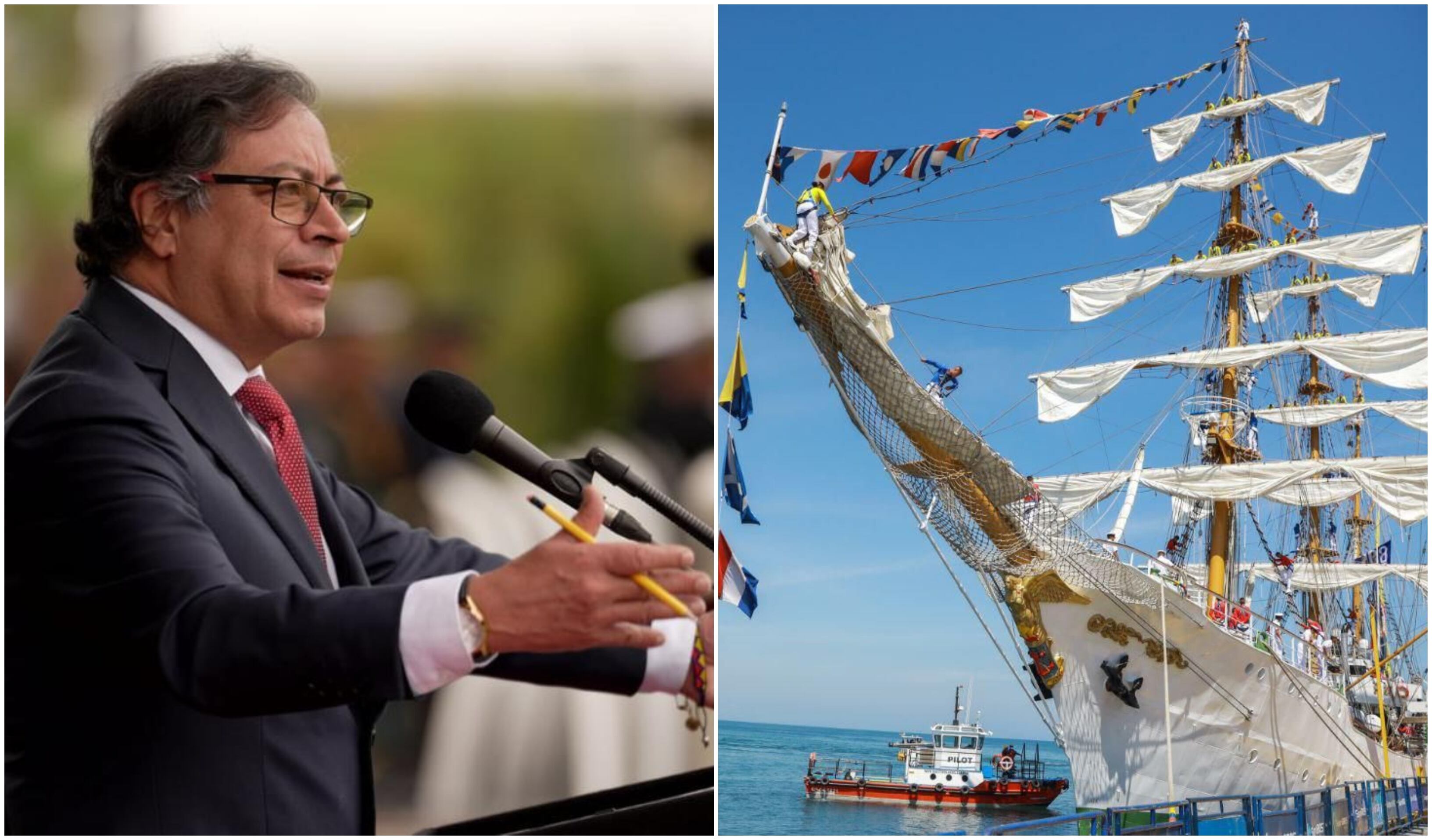 Presidente Gustavo Petro y el Buque Gloria