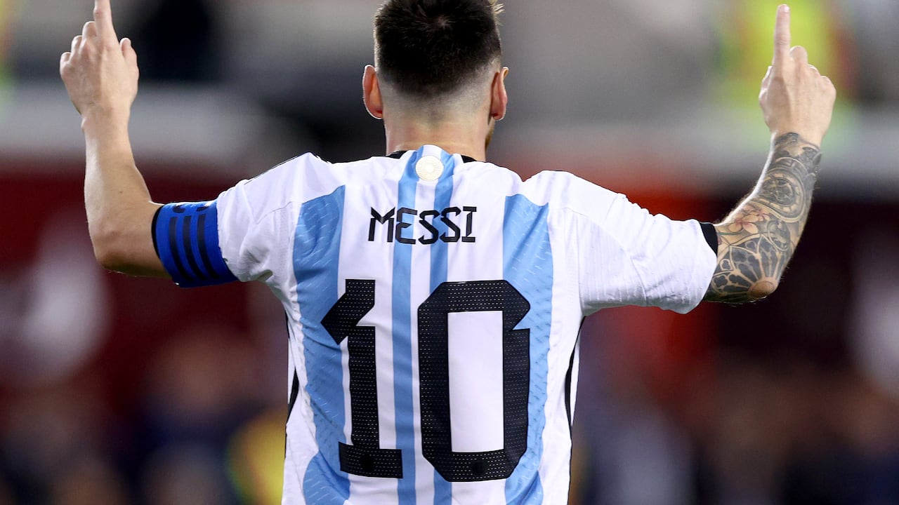 Lionel Messi, jugador de la Selección Argentina, en el partido contra Jamaica en el Red Bull Arena en Harrison, New Jersey