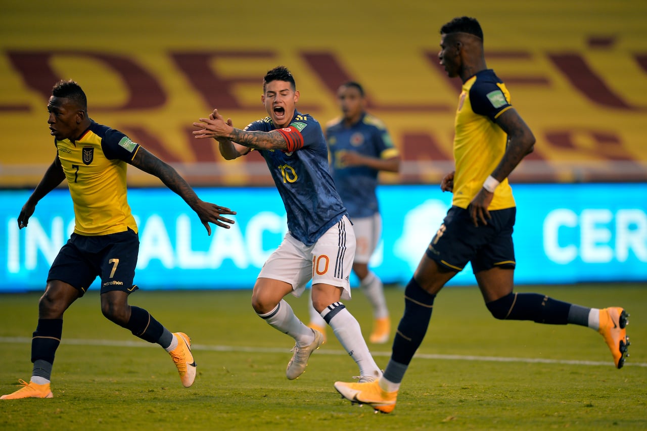 Imagen del partido entre Ecuador y Colombia por las clasificatorias a 2022
