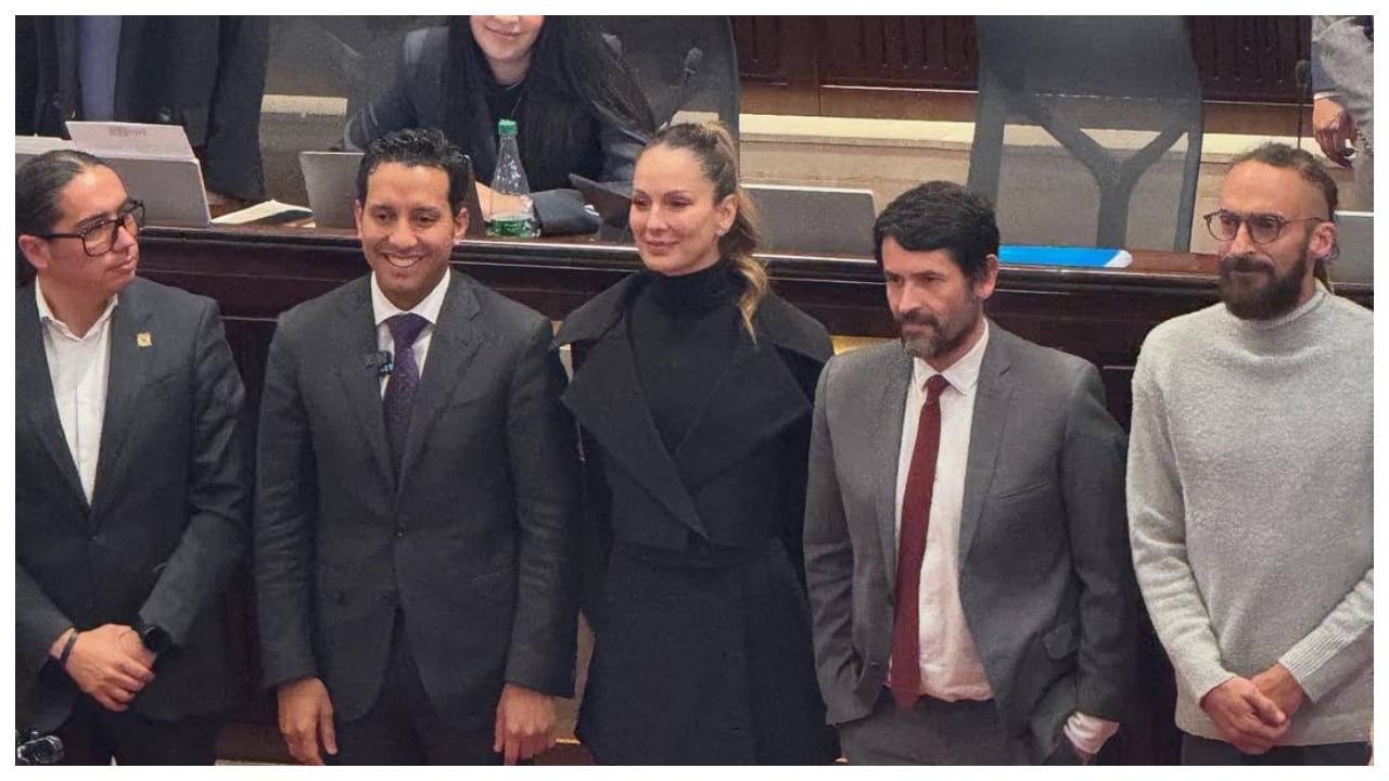 Claudia Bahamón fue condecorada en el Congreso.
