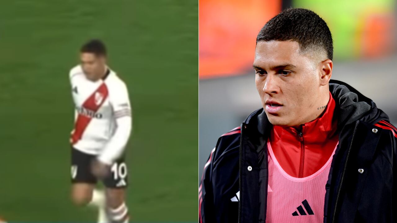 Juan Fernando Quintero se fue con una molestia de rodilla en el juego con River Plate