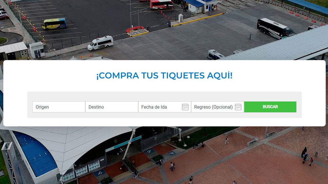 En la página del Terminal de Transporte se puede comprar tiquetes online.