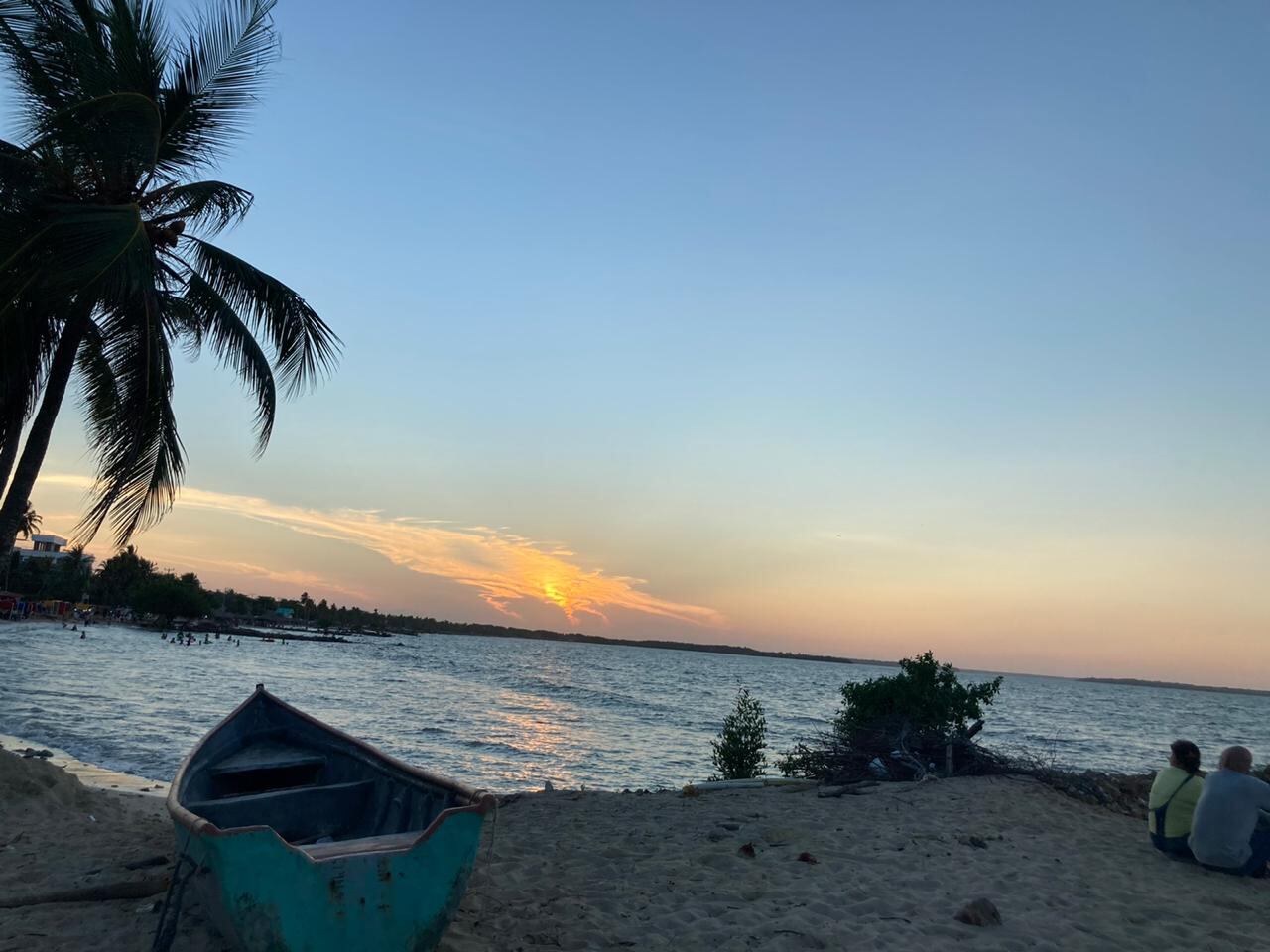 Atardecer en la playa.