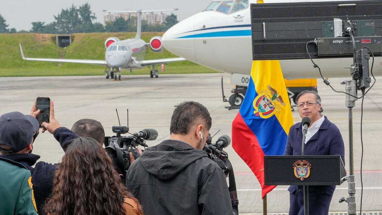 El presidente, Gustavo Petro, en su alocución desde Bogotá, el 17 de septiembre de 2025.