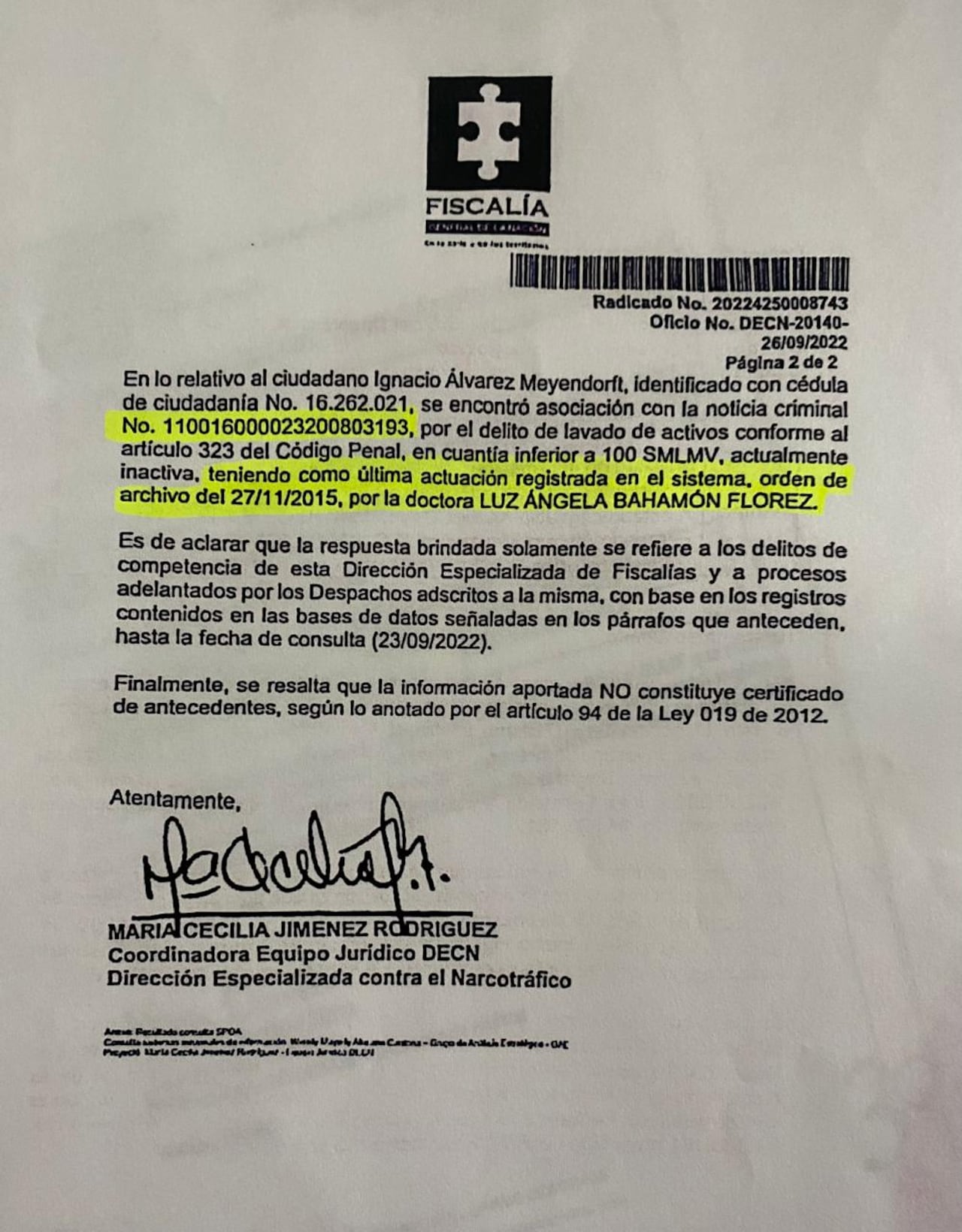 La multimillonaria extinción de dominio contra Ignacio Álvarez Meyendorf y otras 40 personas, lleva en la Fiscalía más de 12 años por despachos