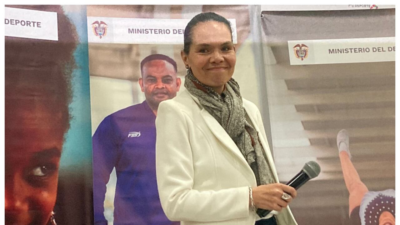 Astrid Bibiana Rodríguez, nueva Ministra del Deporte en su presentación.
