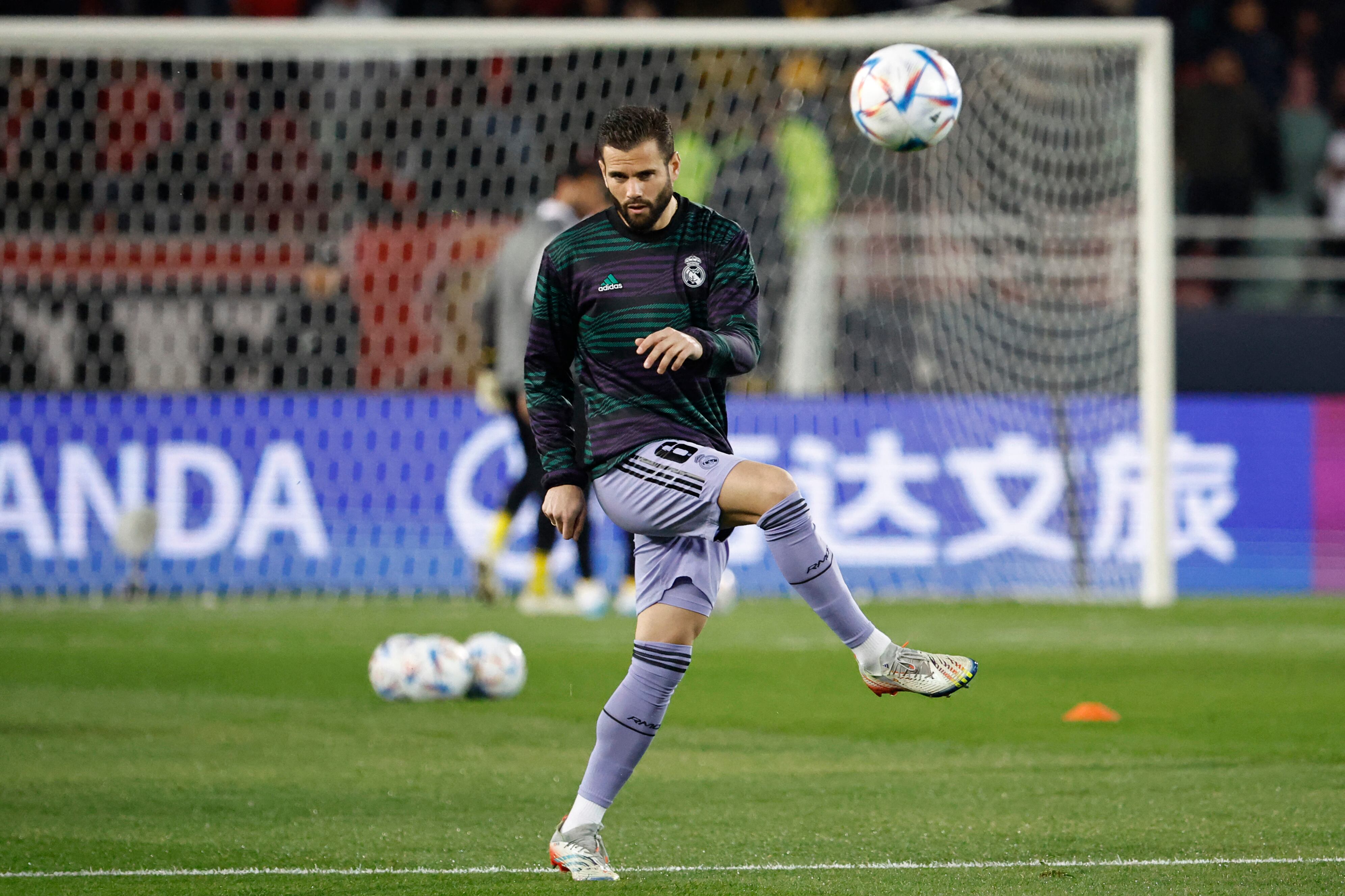 Real Madrid's Spanish defender Nacho Fernandez warms up ahead of the FIFA Club World Cup semi-final football match between Egypt's Al-Ahly and Spain's Real Madrid at the Prince Moulay Abdellah Stadium in Rabat on February 8, 2023. (Photo by Khaled DESOUKI / AFP)