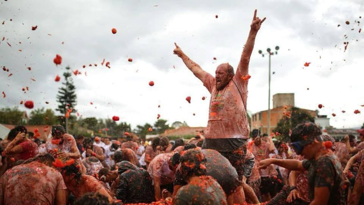 Gran Tomatina en Sutamarchán, en 2026.