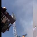 Colapsa parte de una tribuna en estadio chileno. -Foto: Twitter @enunabaldosa