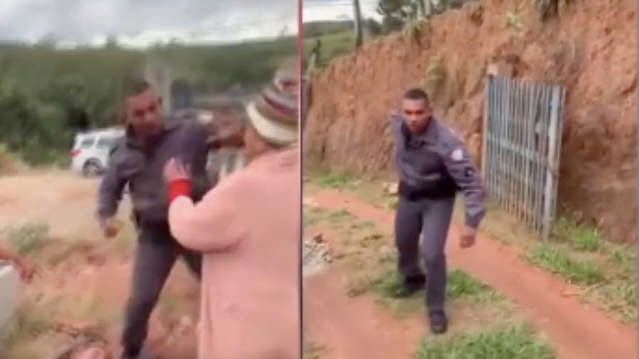 Momento exacto de la agresión a la mujer.