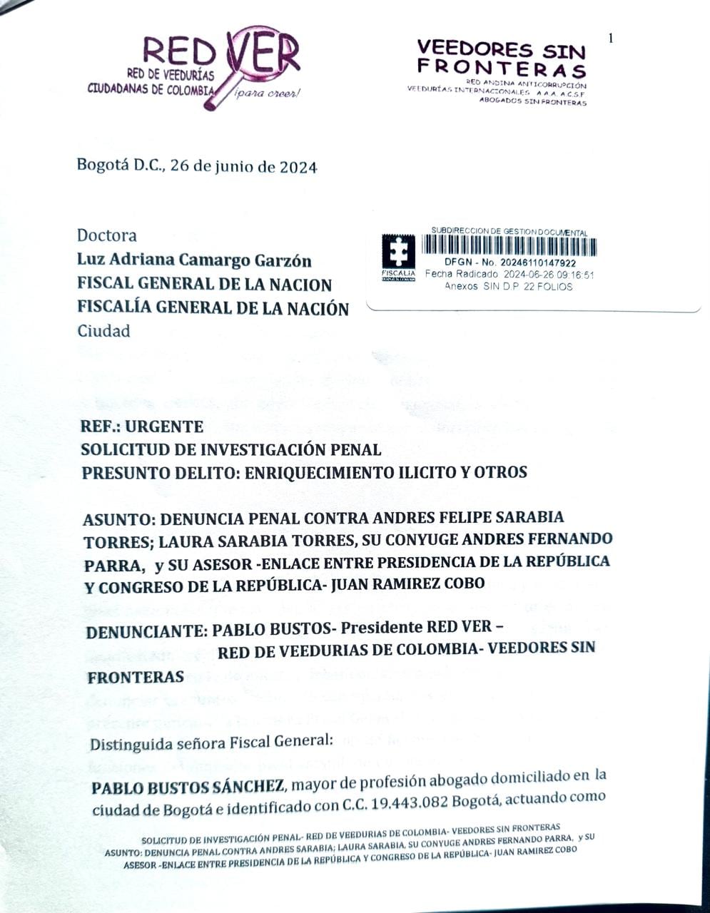 Denunciaron a Andrés Sarabia y Laura Sarabia por enriquecimiento ilícito tras las revelaciones sobre un presunto incremento patrimonial