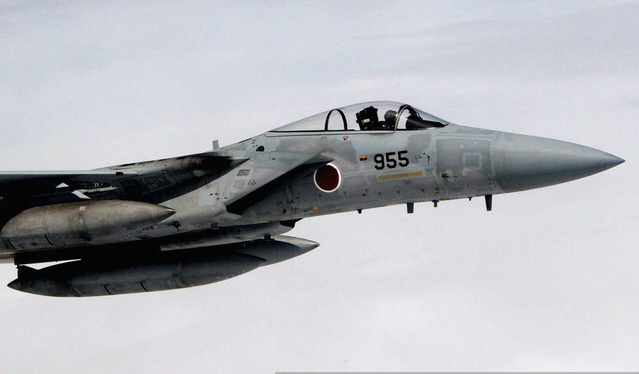 Este es uno de los aviones F-15 de la Fuerza Aérea Japonesa que tuvo que ser desplegado
